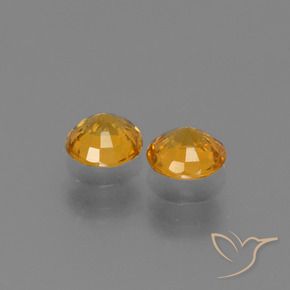 Sapphire Gemstones in 5 mm (calibrated) Size for Sale, Sapphire Stones in Gold Color