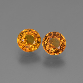 Deep Orange Sapphire Gem - 0.7ct Round Facet (ID: 443657)