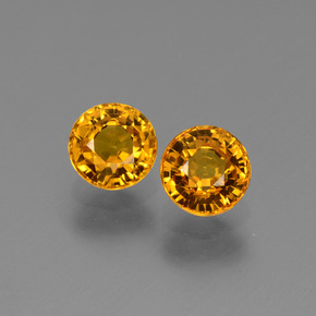 Dark Orange-Gold Sapphire Gem - 0.8ct Round Facet (ID: 443658)