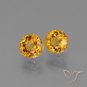 1.38 ctw Golden Sapphire Stones, Natural Sapphire in Round Facet Shape for Sale
