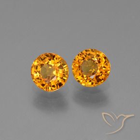 1.27 ctw Golden Sapphire Stones, Natural Sapphire in Round Facet Shape for Sale