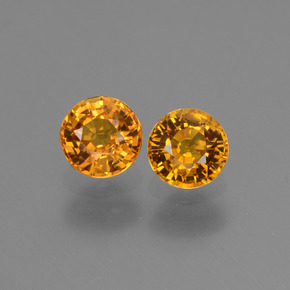 Orange-Gold Sapphire Gem - 0.7ct Round Facet (ID: 443775)
