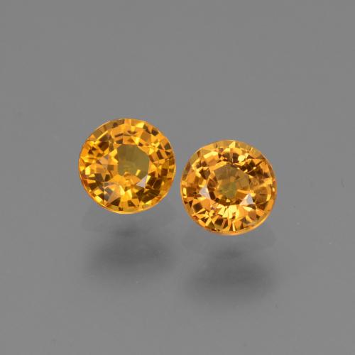 Dark Orange-Gold Sapphire Gem - 0.6ct Round Facet (ID: 443776)