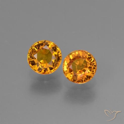 1.3 ct Yellow Sapphire, 5 mm Round Cut From Tanzania, Photo A