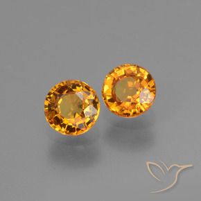1.30 ctw Golden Sapphire Stones, Natural Sapphire in Round Facet Shape for Sale