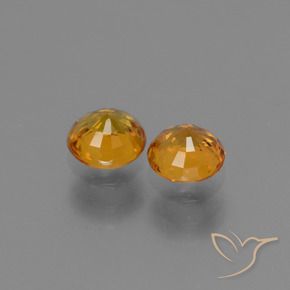 Sapphire Gemstones in 5 mm (calibrated) Size for Sale, Sapphire Stones in Dark Orange Color