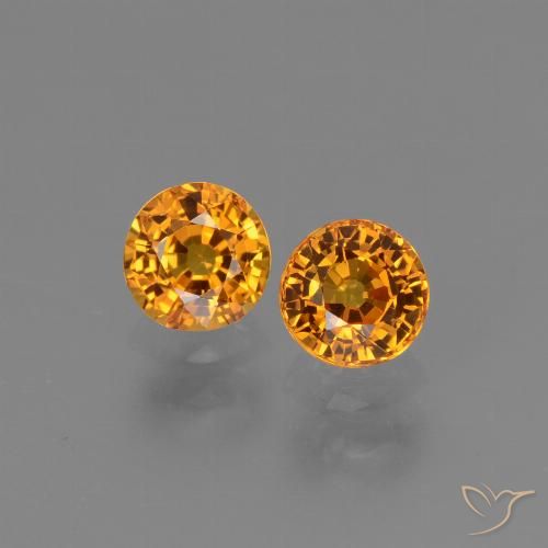 1.32 ct Yellow Sapphire, 4.9 mm Round Cut From Tanzania, Photo A