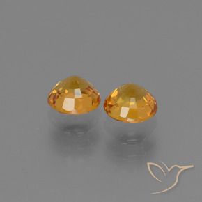 Sapphire Gemstones in 5 mm (calibrated) Size for Sale, Sapphire Stones in Dark Orange-Gold Color
