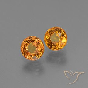 1.38 ctw Golden Sapphire Stones, Natural Sapphire in Round Facet Shape for Sale