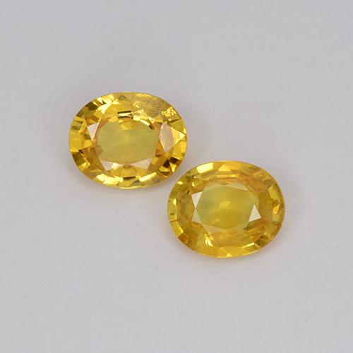 Deep Yellow Sapphire Gem - 0.7ct Oval Facet (ID: 443801)