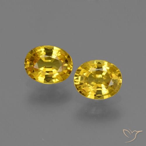 1.43 ct Loose Yellow Sapphire, 6 x 5 mm Oval Cut From Tanzania, Photo A