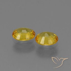 Sapphire Gemstones in 6 x 5 mm Size for Sale, Sapphire Stones in Honey Yellow Color