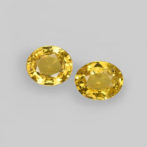 Deep Yellow Saphir Edelstein - 0.7ct Oval facettiert (ID: 443803)