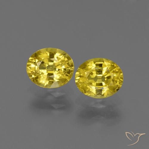 1.56 ct Loose Yellow Sapphire, 5.8 x 4.9 mm Oval Cut From Tanzania, Photo A