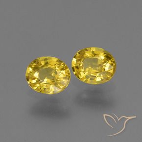 1.40 ctw Yellow Sapphire Stones, Natural Sapphire in Oval Facet Shape for Sale