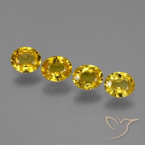 2.53 ctw Yellow Sapphire Stones, Natural Sapphire in Oval Facet Shape for Sale