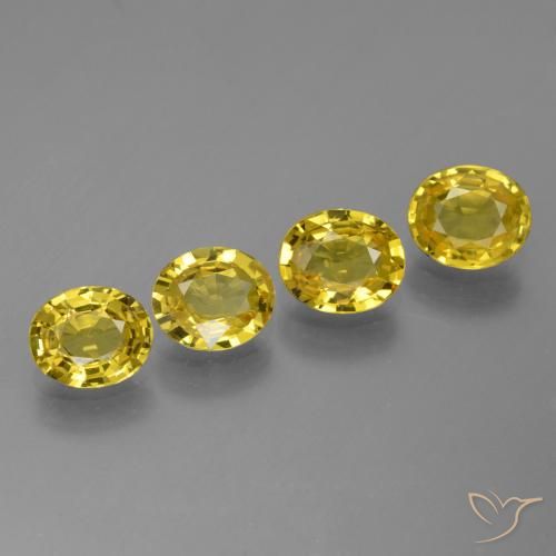 2.94 ctw Yellow Sapphire Stones, Natural Sapphire in Oval Facet Shape for Sale