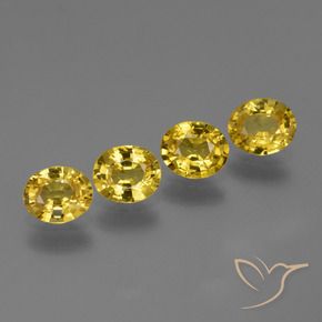 2.64 ctw Yellow Sapphire Stones, Natural Sapphire in Oval Facet Shape for Sale
