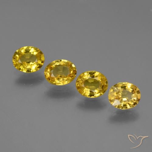 2.62 ctw Yellow Sapphire Stones, Natural Sapphire in Oval Facet Shape for Sale