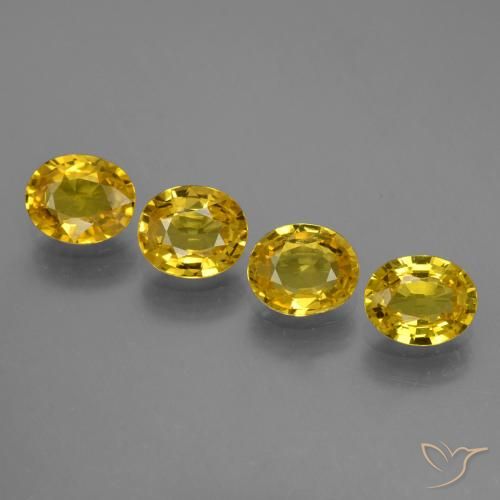 2.92 ctw Yellow Sapphire Stones, Natural Sapphire in Oval Facet Shape for Sale