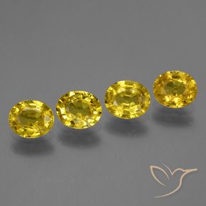 3.00 ctw Yellow Sapphire Stones, Natural Sapphire in Oval Facet Shape for Sale
