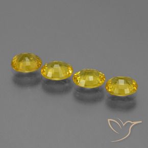 Sapphire Gemstones in 5.9 x 5 mm Size for Sale, Sapphire Stones in Medium Yellow Color