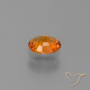 Sapphire Gemstone in 6 x 5 mm Size for Sale, Sapphire Stone in Deep Orange Color