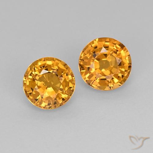 1.09 ct Yellow Sapphire, 4.8 mm Round Cut From Tanzania, Photo A