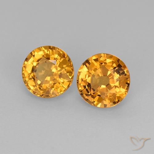 1.09 ctw Golden Sapphire Stones, Natural Sapphire in Round Facet Shape for Sale