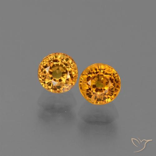 1.49 ct Loose Yellow Sapphire, 4.7 mm Round Cut From Tanzania, Photo A
