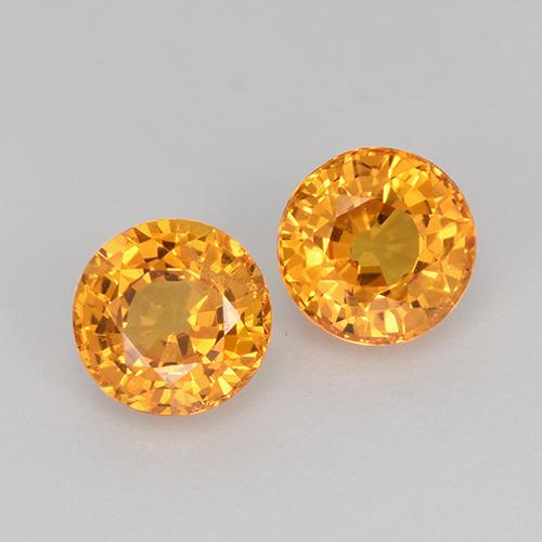 Deep Orange-Gold Sapphire Gem - 0.7ct Round Facet (ID: 443901)