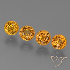 2.92 ctw Golden Sapphire Stones, Natural Sapphire in Round Facet Shape for Sale