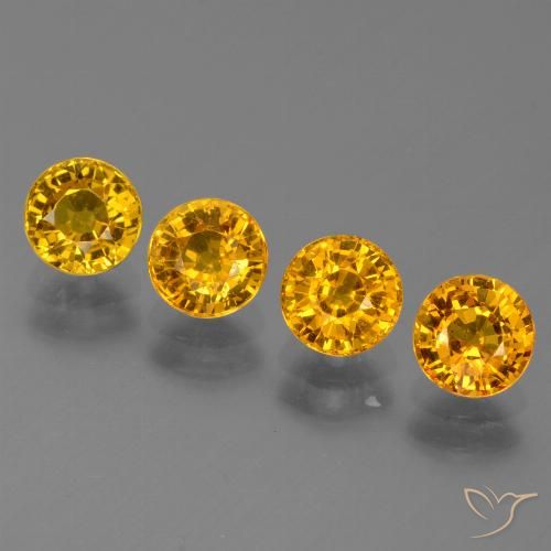 3.02ctw Natural Deep Golden Orange Sapphire, Round, VS