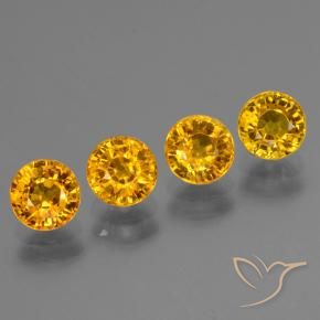 3.02 ctw Golden Sapphire Stones, Natural Sapphire in Round Facet Shape for Sale