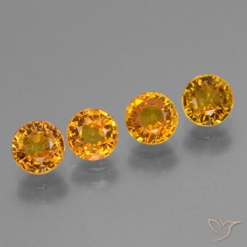 2.80ctw Natural Gold Sapphire, Round, VVS-VS