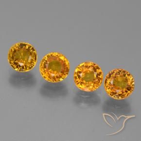 2.80 ctw Golden Sapphire Stones, Natural Sapphire in Round Facet Shape for Sale
