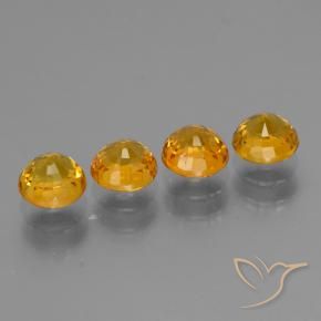 Sapphire Gemstones in 5 mm (calibrated) Size for Sale, Sapphire Stones in Gold Color
