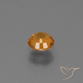 Sapphire Gemstone in 5 mm (calibrated) Size for Sale, Sapphire Stone in Medium-Dark Orange Color