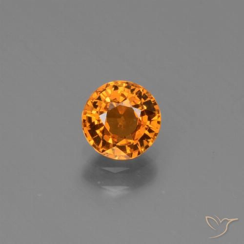 Medium-Dark Orange Sapphire Gem - 0.7ct Round Facet (ID: 443922)