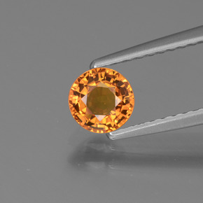 Medium Orange Sapphire Gem - 0.7ct Round Facet (ID: 443926)