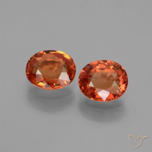 1.5 ct Loose Orange Sapphire, 6.1 x 5 mm Oval Cut From Tanzania, Photo A