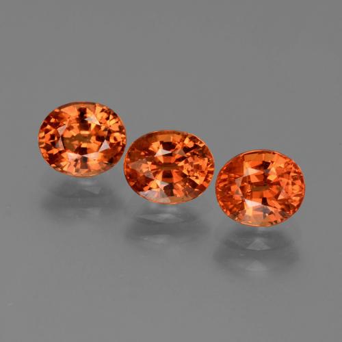 Reddish Orange Sapphire Gem - 1ct Oval Facet (ID: 443949)