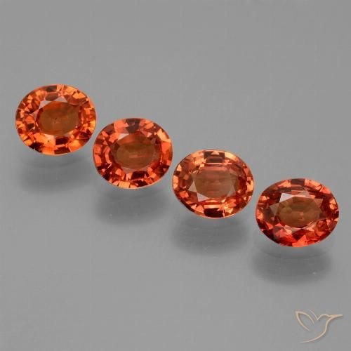 Medium Orange Сапфир Камень - 0.8ct Фасетный Овал (ID: 443950)