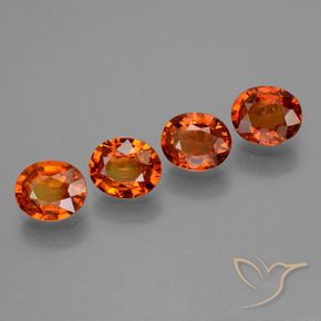3.03 ctw Orange Sapphire Stones, Natural Sapphire in Oval Facet Shape for Sale