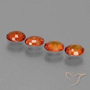 Sapphire Gemstones in 6.1 x 5.1 mm Size for Sale, Sapphire Stones in Fire Orange Color