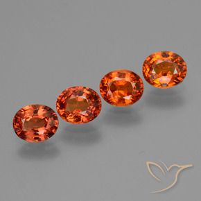 3.56 ctw Orange Sapphire Stones, Natural Sapphire in Oval Facet Shape for Sale
