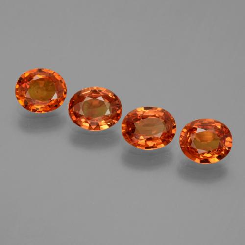 Reddish Orange Sapphire Gem - 0.7ct Oval Facet (ID: 443953)