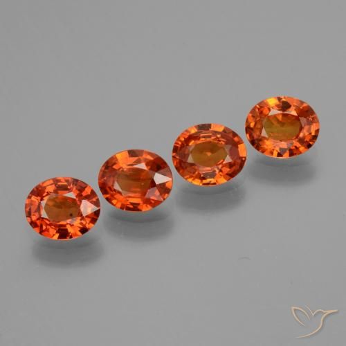 2.80 ctw Orange Sapphire Stones, Natural Sapphire in Oval Facet Shape for Sale