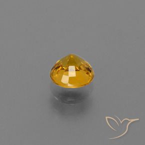 Sapphire Gemstone in 5 mm (calibrated) Size for Sale, Sapphire Stone in Deep Golden Orange Color