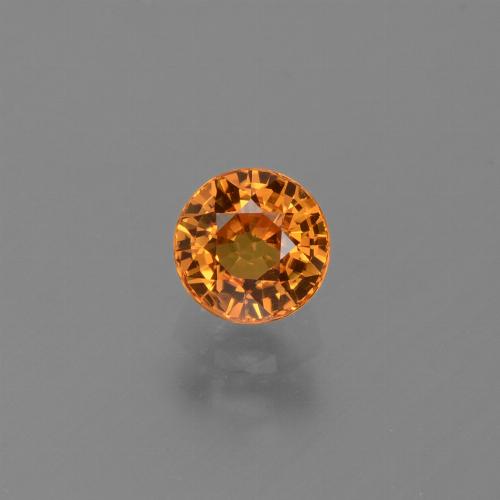 Medium-Dark Orange Sapphire Gem - 0.8ct Round Facet (ID: 443971)